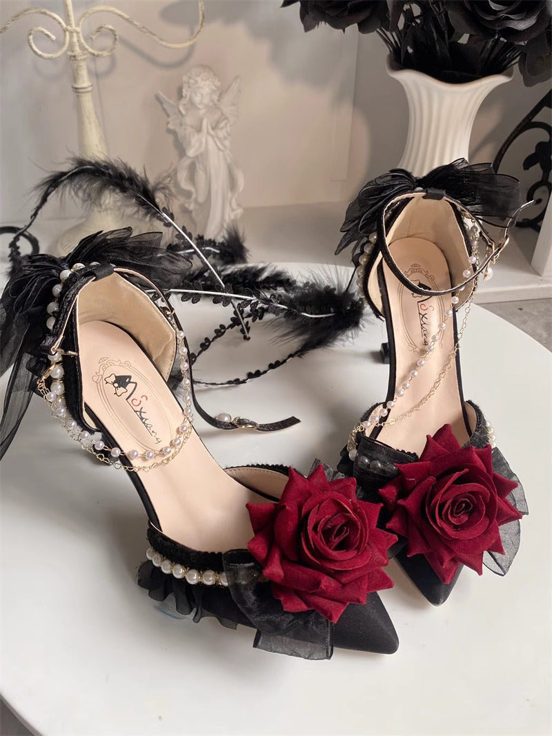 Fairycore Rose Heels with Leg-Wrapping Vines