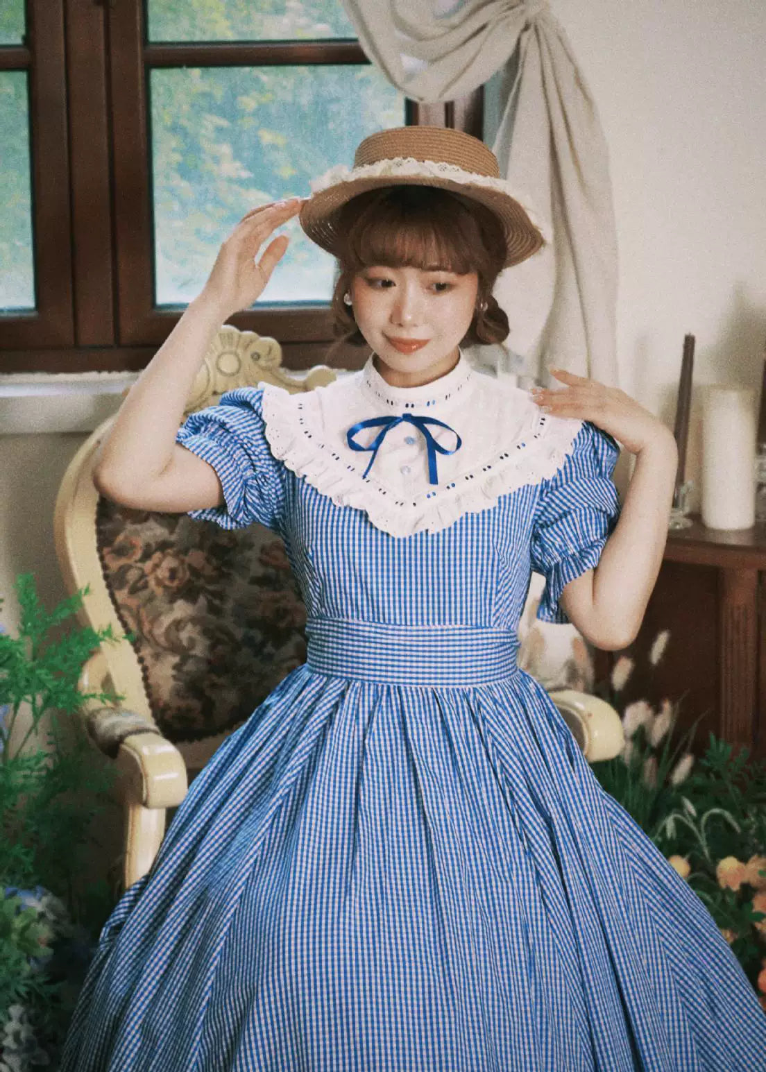 Alice in Wonderland Blue Gingham Tea Dress