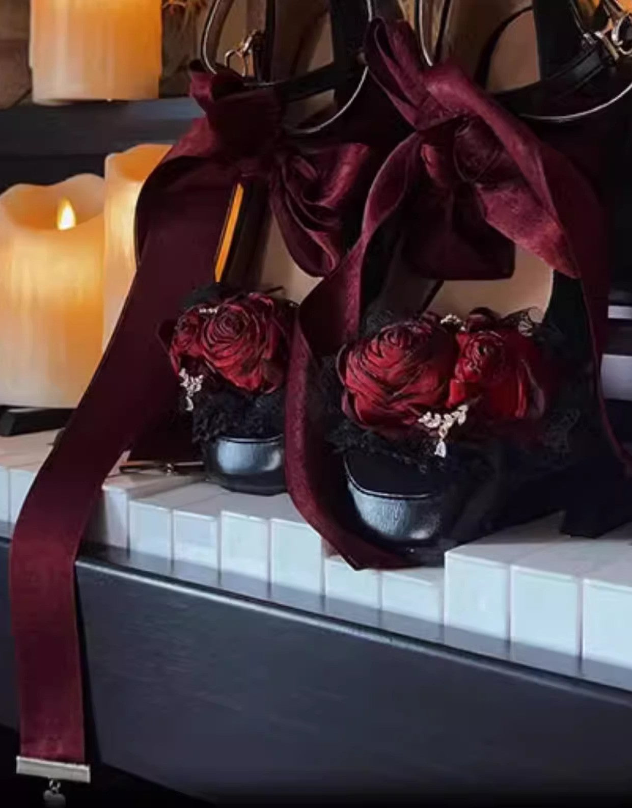 Vintage Rose Decor Mary Jane Shoes