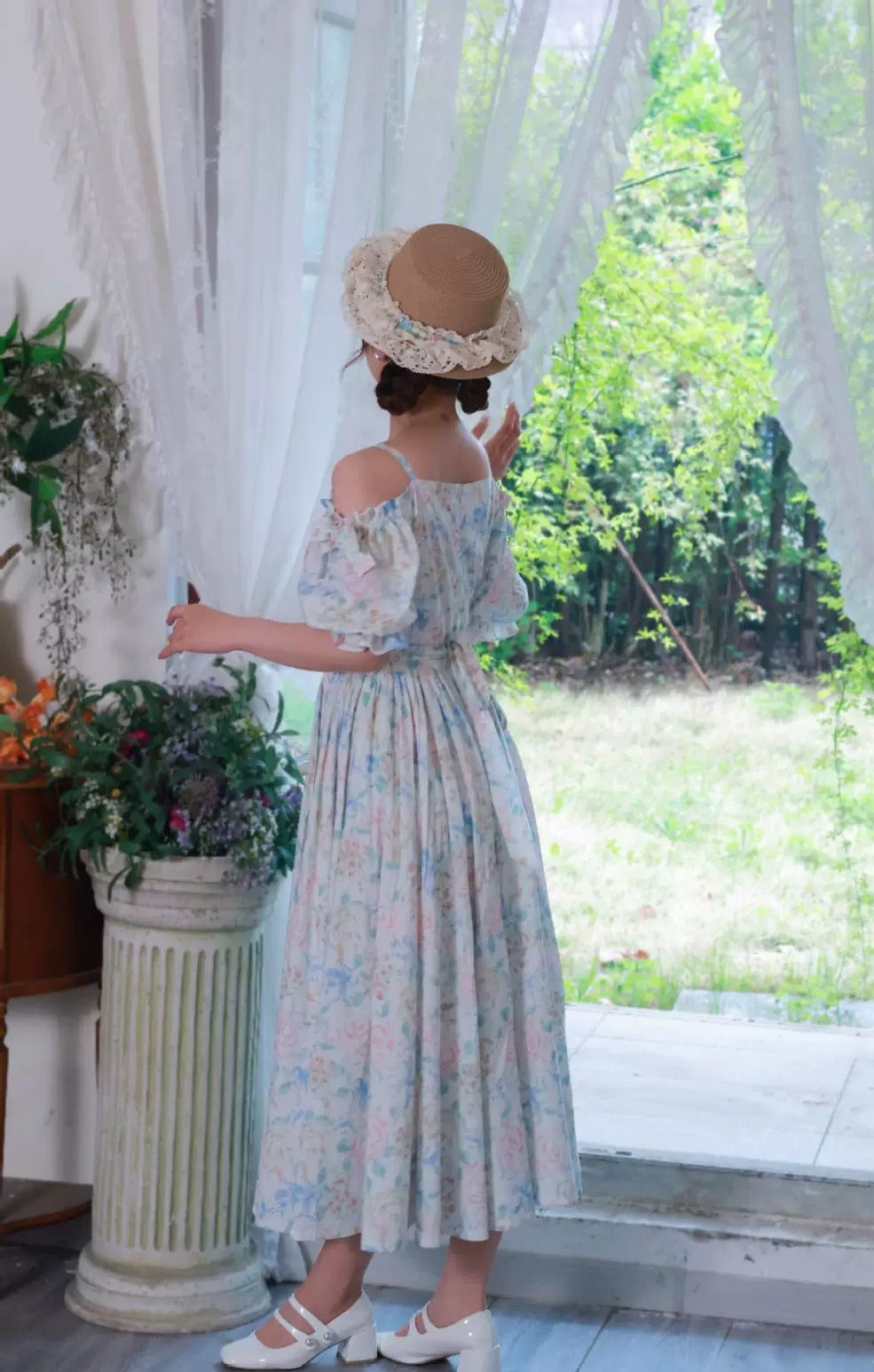 Laura Ashley Style Retro Floral Swing Dress