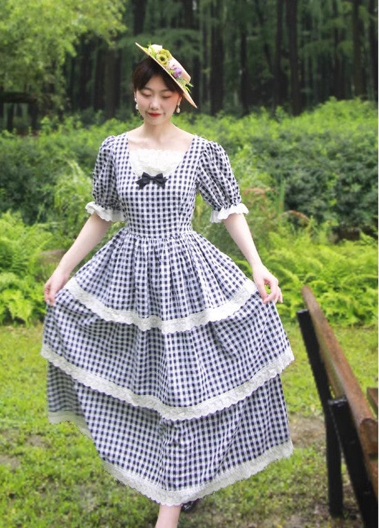 Vintage Remake 1950s Gingham Cake Dress – Retro Fairy