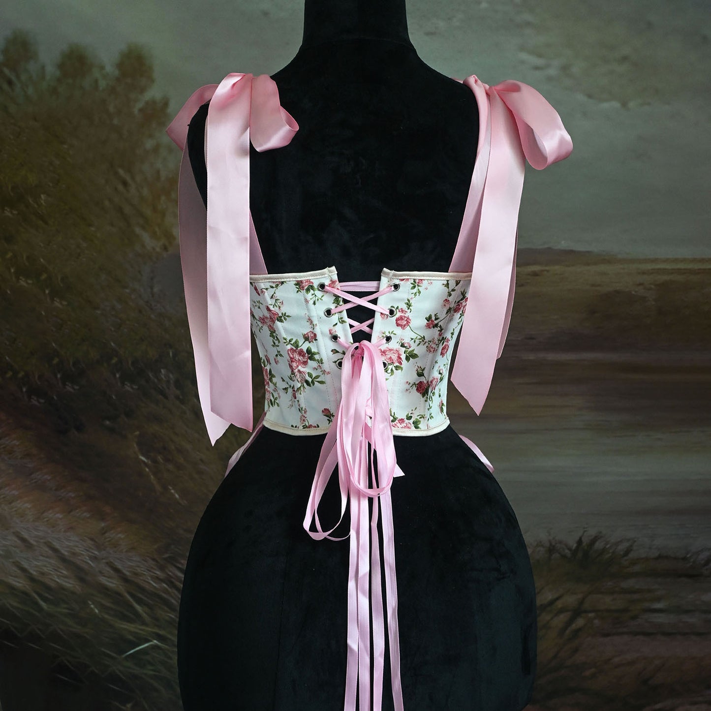 Retro Fairycore Floral Corset