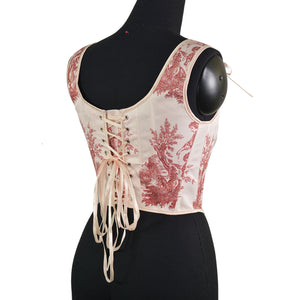 Vintage Remake Tapestry Lace up Corset