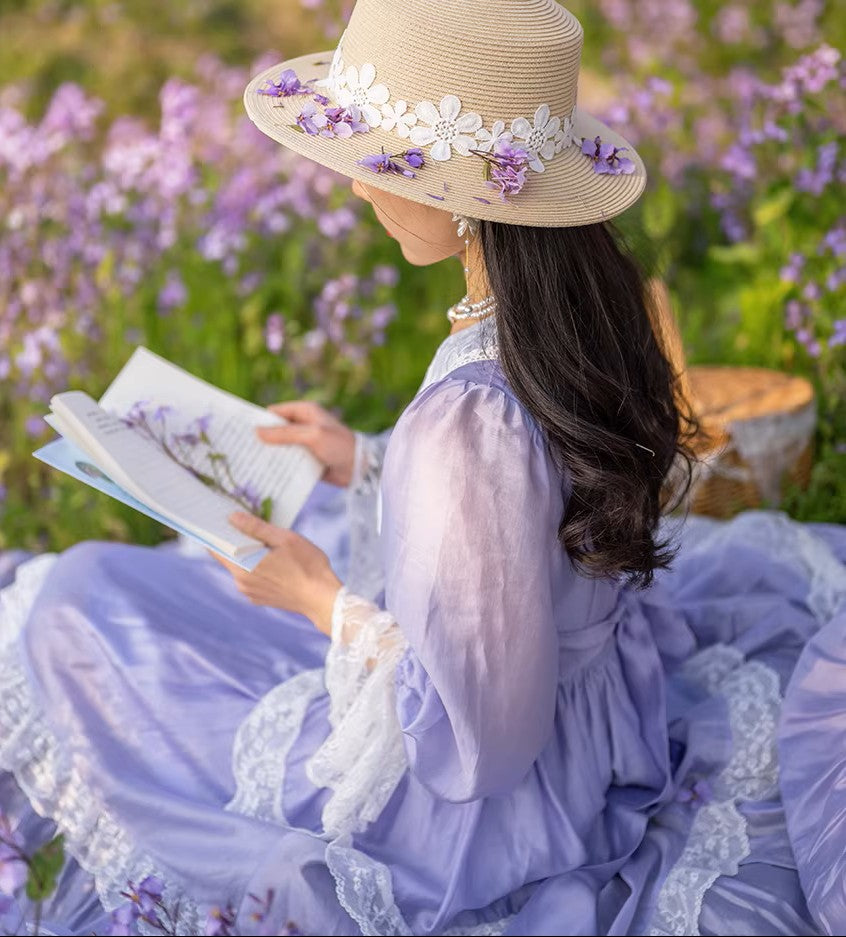 Gunne Sax Style Violet Lace Patchwork Swing Dress – Retro Fairy