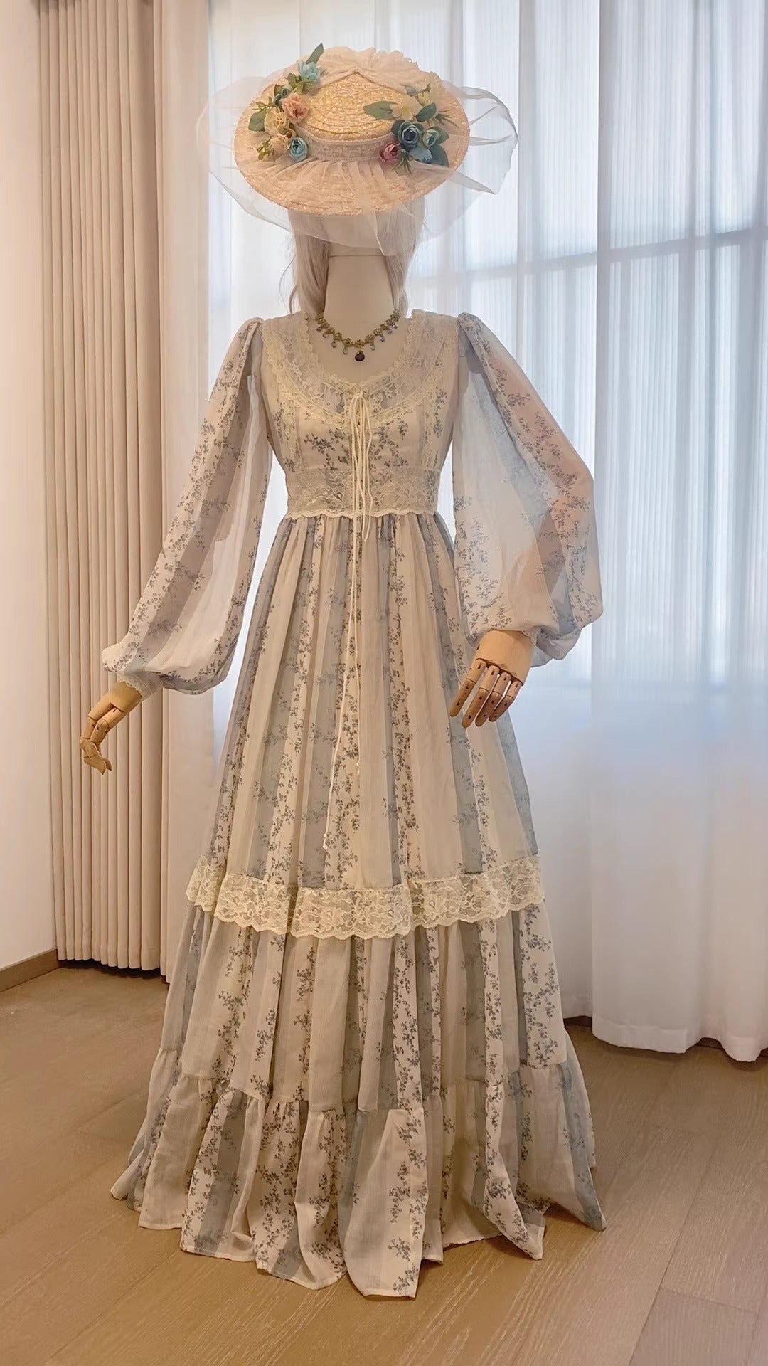 Gunne Sax Remake 70s Lace Patchwork Floral Dress