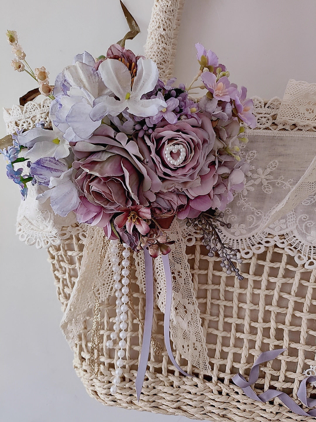 Cottagecore Flower Straw Bag