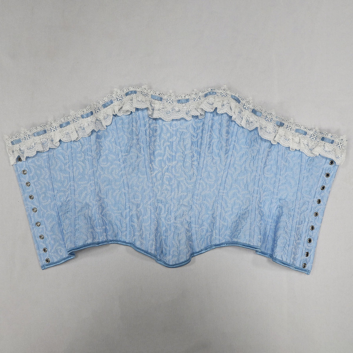 Retro Fairycore Blue Jacquard Corset