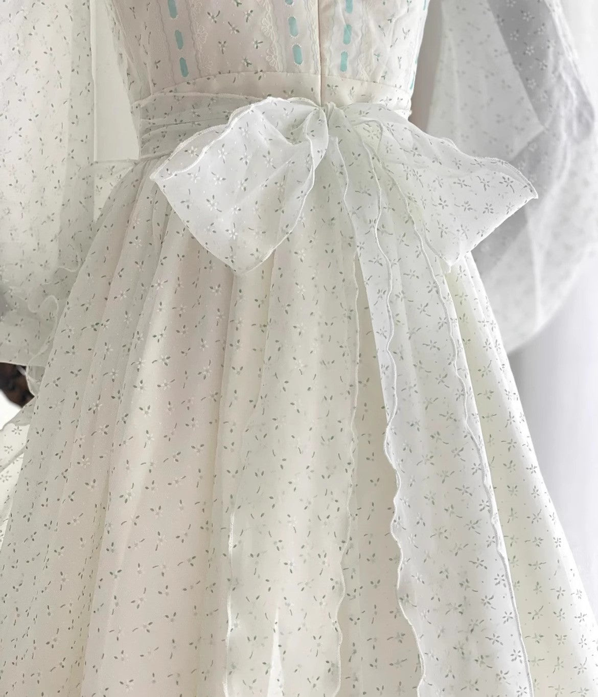 1900s Royalcore Square Collar Puff Sleeves Dress