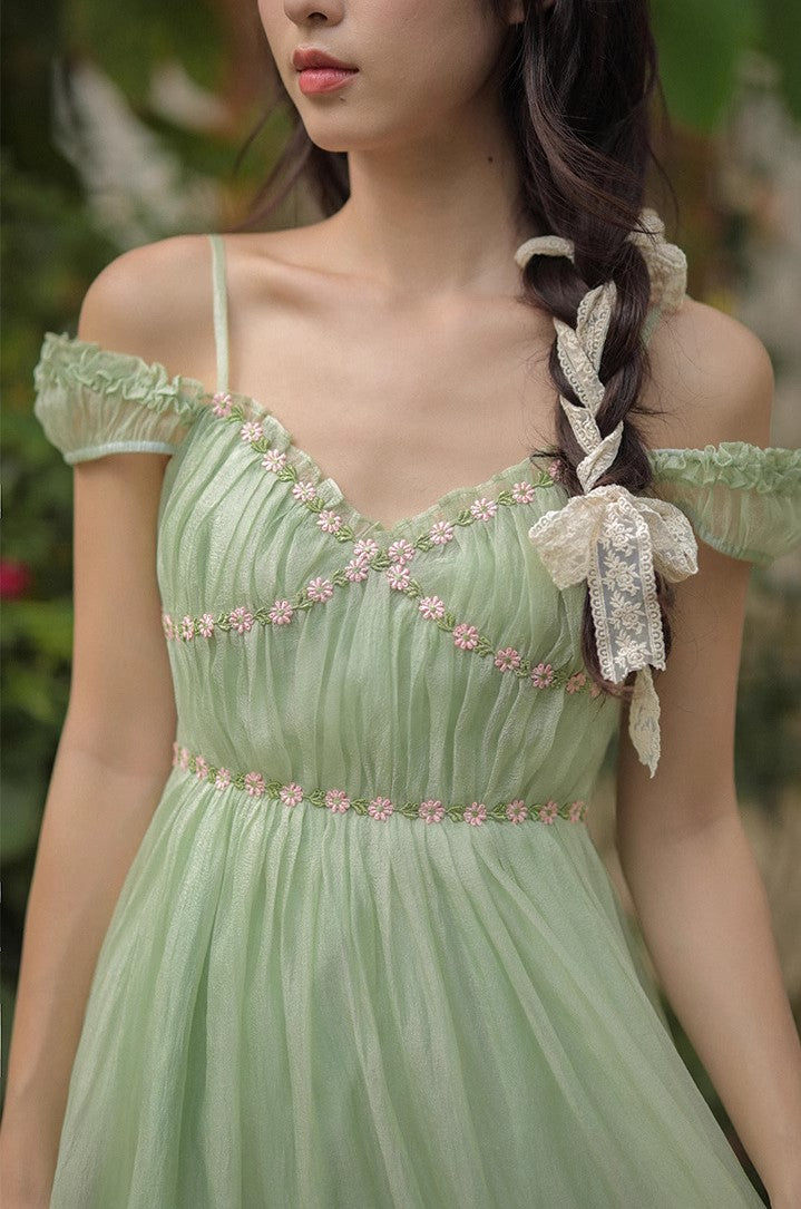 coquette dress long Floral French Vintage Dress Fairycore Angelcore
