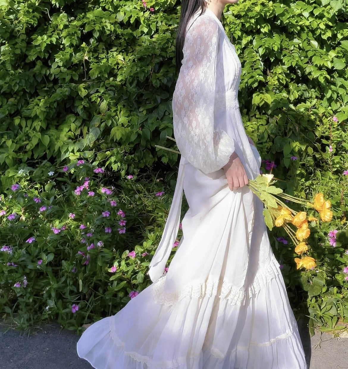 Gunne Sax Remake Lace Prairie Puff Sleeves Dress – Retro Fairy