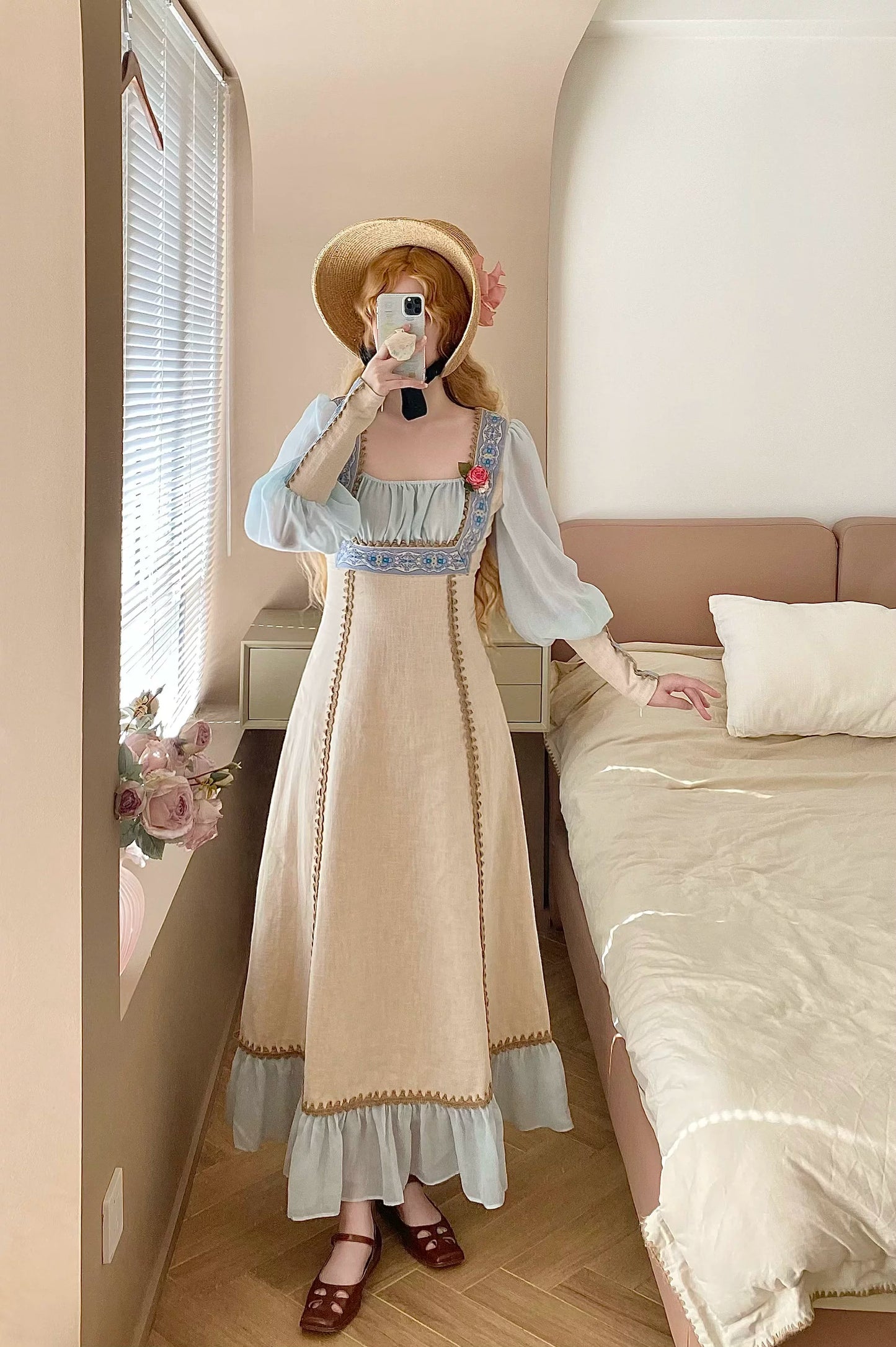 Gunne Sax Remake Prairie Dress with Leg-of-Mutton Sleeves