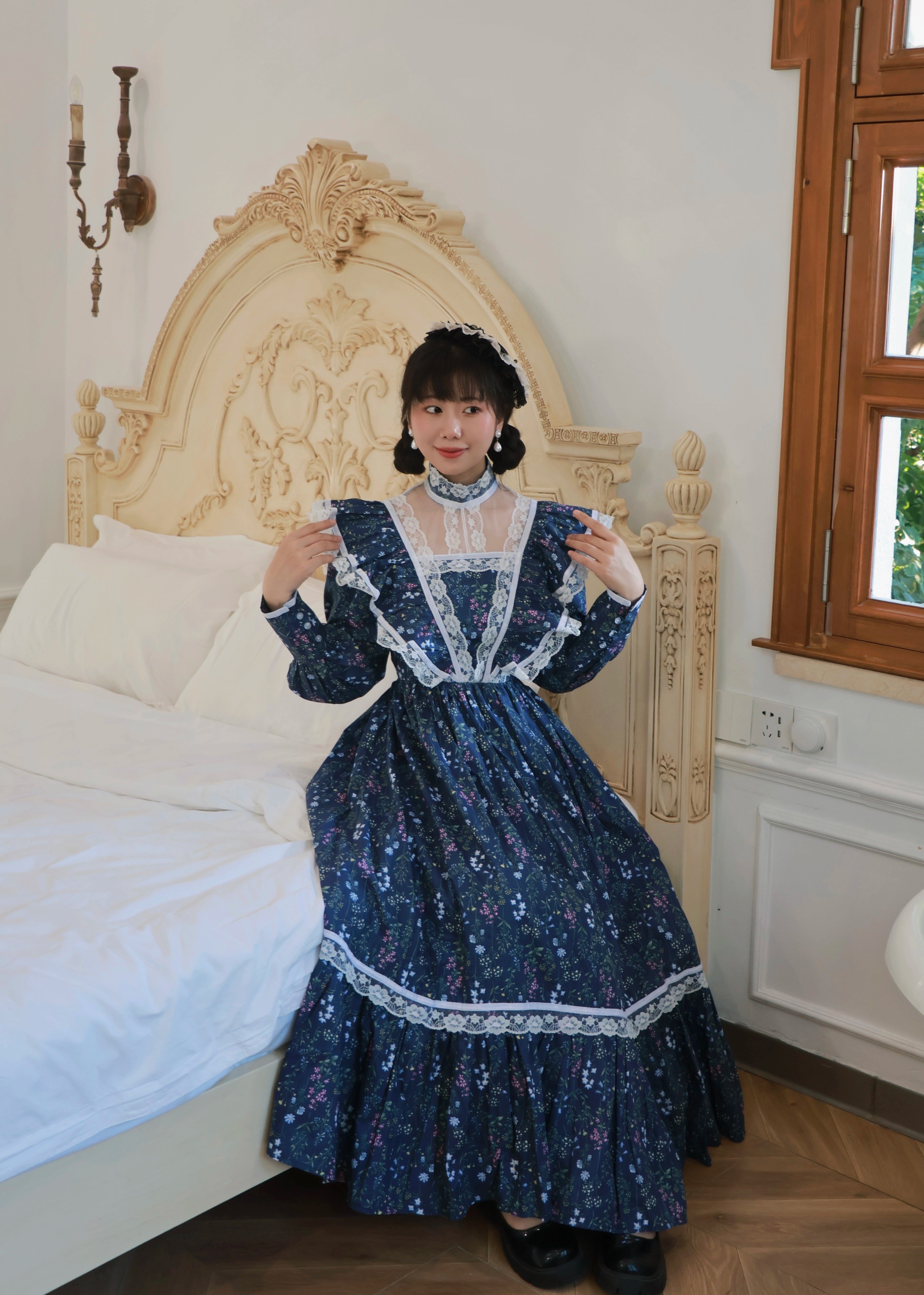 Gunne Sax Remake 70s Stand Collar Floral Prairie Dress – Retro Fairy