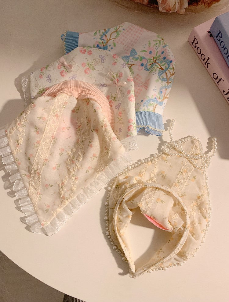 Retro Cottagecore Floral Head Scarf