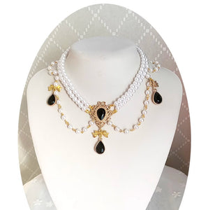 Handmade Royalcore Gemstone Pearl Necklace vintage jewelry vintage necklace