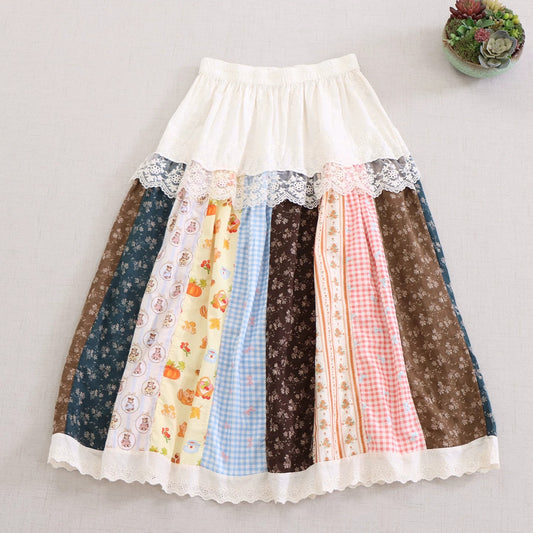 Cottagecore multi colors Floral Skirt