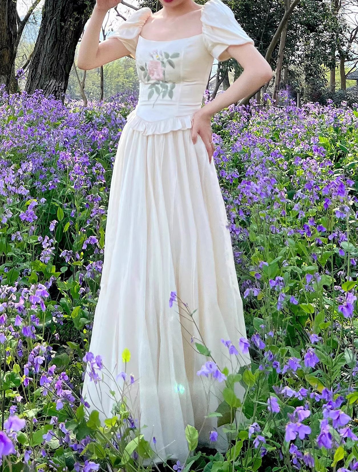 Retro Coquette Embroidery Corset & Skirt L / Skirt Only I Retro Fairy Retro Coquette Embroidery Corset & Skirt L / Skirt Only I Retro Fairy