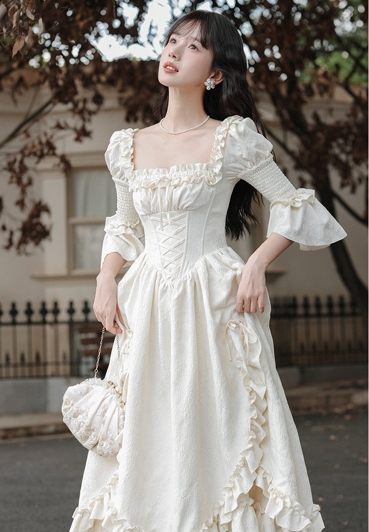 Fairycore Ruffled Corset Dress Retro Fairy Fairycore Ruffled Corset Dress Retro Fairy