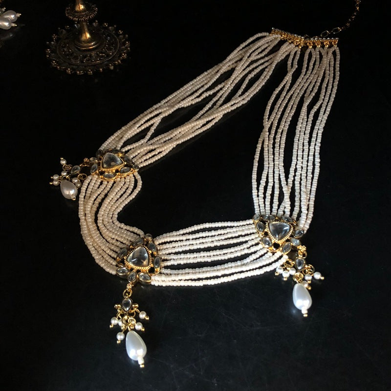 Vintage Remake Millet Bead Necklace & Earring