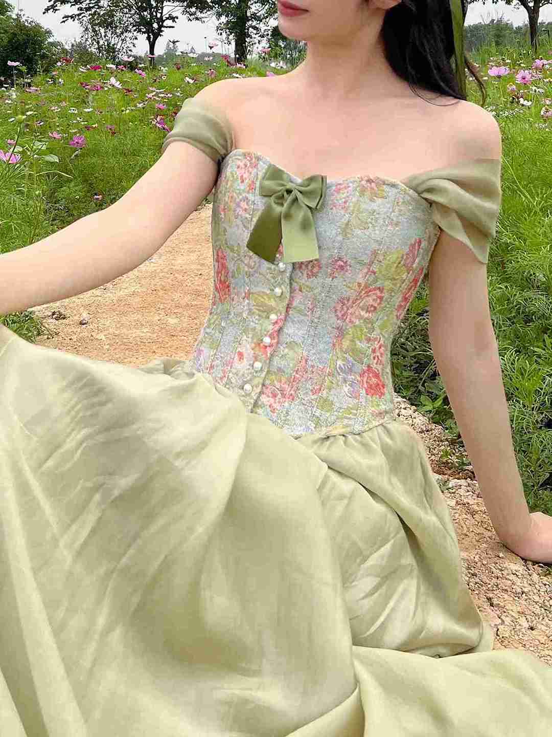 Ameri Vintage SHAPELY CORSET DRESS グリーン 2025年最新】shapely corset dress ワンピースの人気アイテム