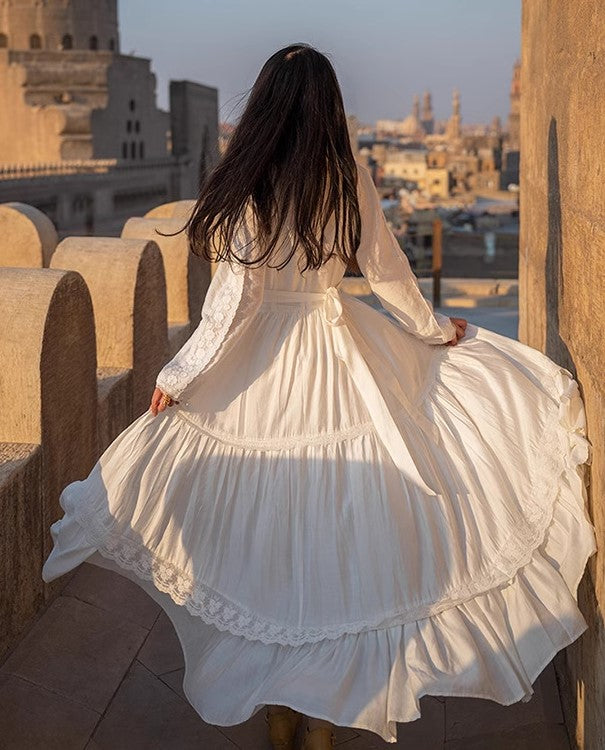 Gunne Sax Style Dreamy Prairie White Dress – Retro Fairy