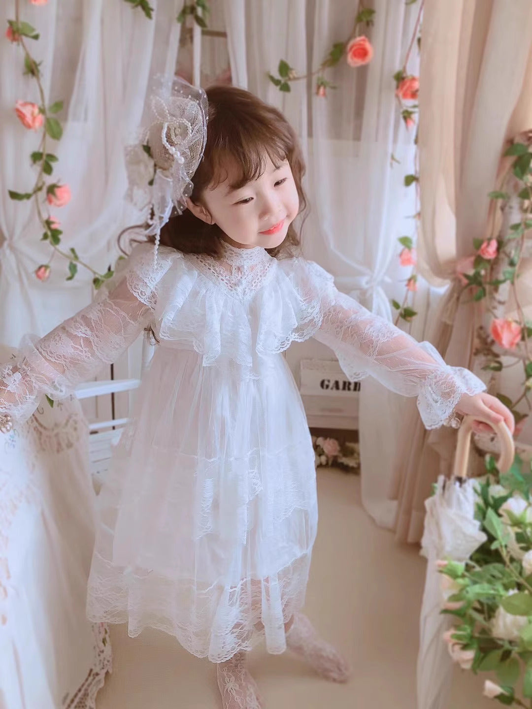 Victorian Style Lace Dress (Children & Adult) Children's size -Size 4 / Black / Short sleeves I Retro Fairy Victorian Style Lace Dress (Children & Adult) Children's size -Size 4 / Black / Short sleeves I Retro Fairy