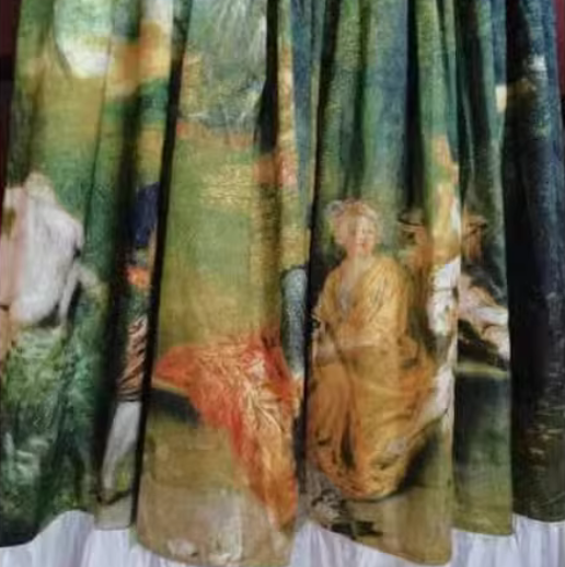 Vintage Oil Painting Print Princess Dress