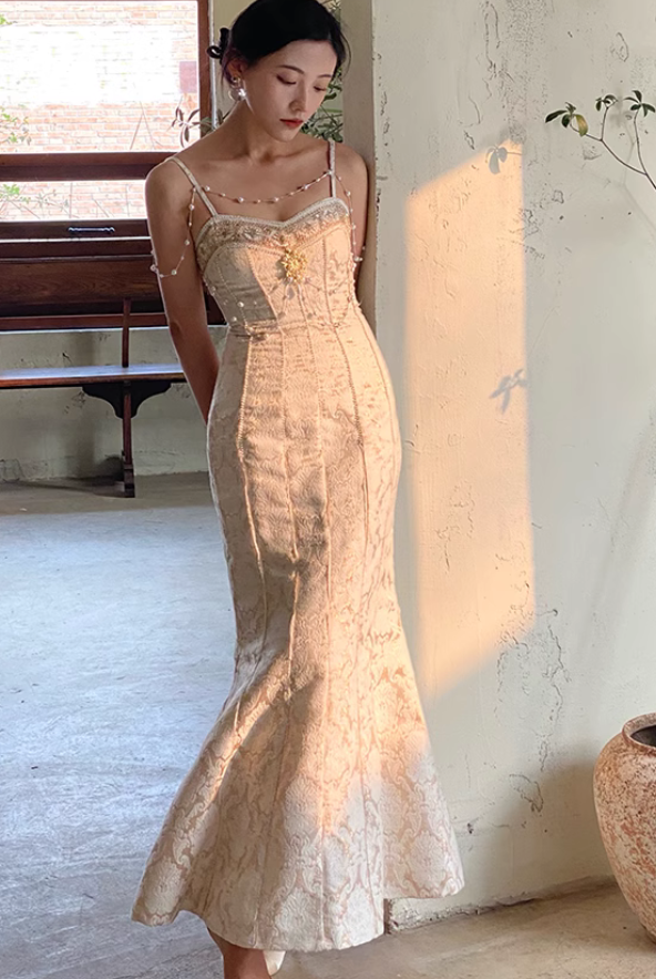 vintage mermaid dress Royalcore Baroque Style Mermaid Dress – Retro Fairy