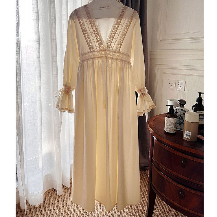 Royalcore V Neck Night Gown Dress – Retro Fairy