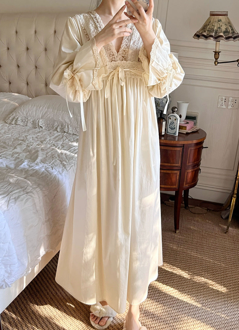 Royalcore V Neck Night Gown Dress – Retro Fairy