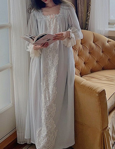 Vintage Coquette Lace Panel Night Gown Dress