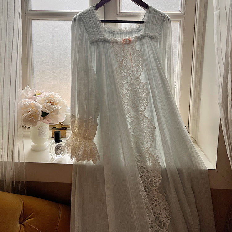 Royalcore Vintage Style Cotton Night Gown Cotton Dress