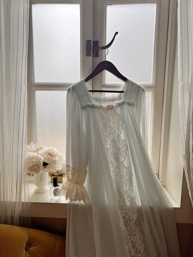 Vintage Coquette Lace Panel Night Gown Dress