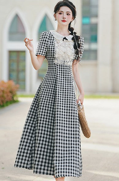 Retro Gingham Picnic Dress