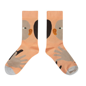 Retro Mid Tube Caricture Socks