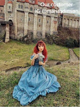Load image into Gallery viewer, Period Drama Inspired Vintage Blue Prairie Dress

