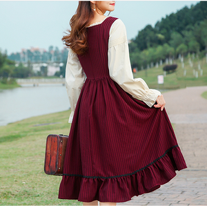 Cottagecore Lace up vintage cotton dress