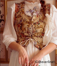 Load image into Gallery viewer, Vintage Waistcoat Vest vintage bustier vintage corset cottagecore
