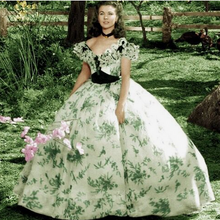 Load image into Gallery viewer, [Handmade] Gone with the Wind Vintage Reproduction custom made floral Prom Dress
