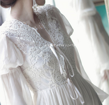 Load image into Gallery viewer, [Preorder] Handmade 30s Lace Princess bridal morning Cardi Gown
