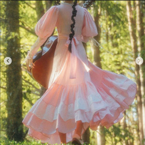 Gunne Sax Remake Pink Gingham Prairie Dress