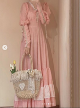 Load image into Gallery viewer, vintage dress cottagecore dress party dress 1930s 1940s dress 1950s dress 1900 dress Edwardian dress Prairie dress Lawn dress Period Drama Style Regency Dress Gunnesax dress
