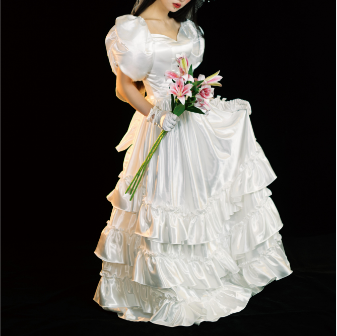 Vintage Remake Puff Sleeves Wedding Gown Dress – Retro Fairy