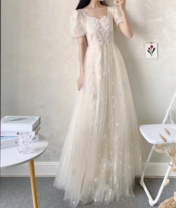 Retro Fairycore Sequins Bridal Dress Prom Dress