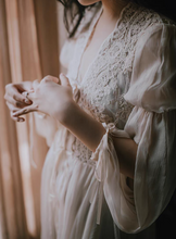 Load image into Gallery viewer, [Preorder] Handmade 30s Lace Princess bridal morning Cardi Gown
