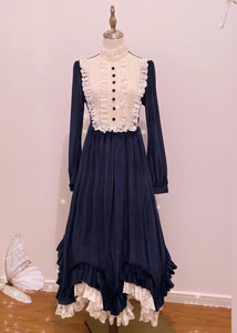 1900s Edwardian Stand Collar Vintage Swing Dress