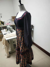 Load image into Gallery viewer, Handmade Gunne Sax Remake Cabbage Rose Long sleeves Dress
