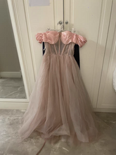 Load image into Gallery viewer, Handmade Retro Princess Off Shoulder Prom Evening Dress Ball Gown
