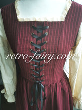 Load image into Gallery viewer, Cottagecore Lace up vintage cotton dress
