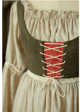 Load image into Gallery viewer, Cottagecore Medieval Style Chemise Dress Vest Set
