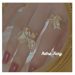 Retro style adjustable butterfly rings in 2 styles